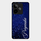 Glitter Customize Glass Case Cover Blue For Realme Gt 7T 5G