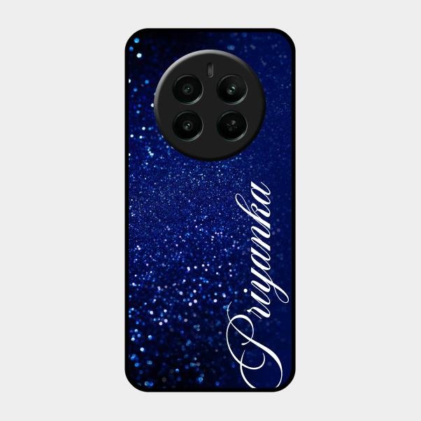 Glitter Customize Glass Case Cover Blue For Realme Narzo 70 Pro 5G