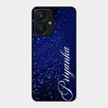Glitter Customize Glass Case Cover Blue For Redmi 13C 5G