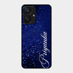 Glitter Customize Glass Case Cover Blue For Redmi 13C 5G