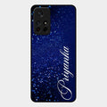 Glitter Customize Glass Case Cover Blue For Redmi Note 11T 5G