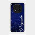 Glitter Customize Glass Case Cover Blue For Redmi Note 14 Pro 5G