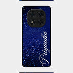 Glitter Customize Glass Case Cover Blue For Redmi Note 14 Pro 5G