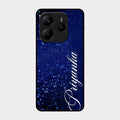 Glitter Customize Glass Case Cover Blue For Redmi Note 14 Se 5G