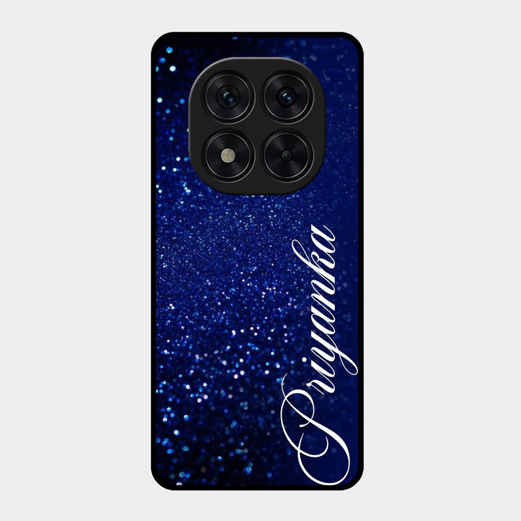Glitter Customize Glass Case Cover Blue For Redmi Note 15 Pro 5G