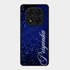 Glitter Customize Glass Case Cover Blue For Redmi Note 15 Pro 5G
