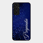 Glitter Customize Glass Case Cover Blue For Samsung Galaxy A25 5G