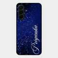 Glitter Customize Glass Case Cover Blue For Samsung Galaxy A26 5G