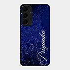 Glitter Customize Glass Case Cover Blue For Samsung Galaxy A35 5G