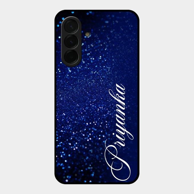 Glitter Customize Glass Case Cover Blue For Samsung Galaxy A36 5G