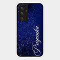 Glitter Customize Glass Case Cover Blue For Samsung Galaxy A54 5G