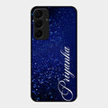 Glitter Customize Glass Case Cover Blue For Samsung Galaxy A55 5G