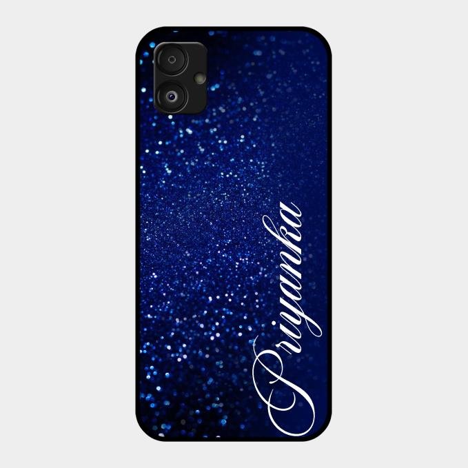 Glitter Customize Glass Case Cover Blue For Samsung Galaxy F14 5G