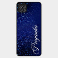 Glitter Customize Glass Case Cover Blue For Samsung Galaxy F42 5G
