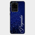 Glitter Customize Glass Case Cover Blue For Samsung Galaxy S20 Ultra