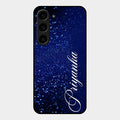 Glitter Customize Glass Case Cover Blue For Samsung Galaxy S23 5G