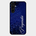 Glitter Customize Glass Case Cover Blue For Samsung Galaxy S23 Fe 5G