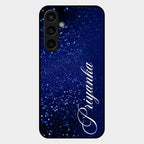 Glitter Customize Glass Case Cover Blue For Samsung Galaxy S23 Fe 5G