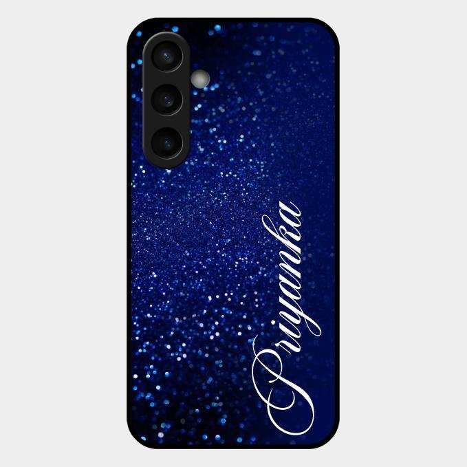Glitter Customize Glass Case Cover Blue For Samsung Galaxy S23 Fe 5G