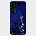 Glitter Customize Glass Case Cover Blue For Samsung Galaxy S23 Plus 5G