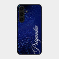 Glitter Customize Glass Case Cover Blue For Samsung Galaxy S24 Fe 5G