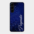 Glitter Customize Glass Case Cover Blue For Samsung Galaxy S24 Plus 5G