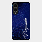 Glitter Customize Glass Case Cover Blue For Samsung Galaxy S25 Edge 5G