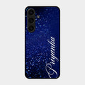 Glitter Customize Glass Case Cover Blue For Samsung Galaxy S25 Plus 5G