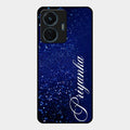 Glitter Customize Glass Case Cover Blue For Vivo T1 44W 4G