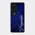 Glitter Customize Glass Case Cover Blue For Vivo T3 Ultra