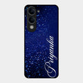 Glitter Customize Glass Case Cover Blue For Vivo T4 Lite 5G