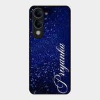 Glitter Customize Glass Case Cover Blue For Vivo T4 Lite 5G