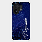 Glitter Customize Glass Case Cover Blue For Vivo T4 Pro 5G