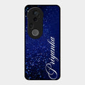 Glitter Customize Glass Case Cover Blue For Vivo T4 Ultra 5G