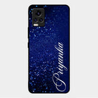 Glitter Customize Glass Case Cover Blue For Vivo V20 Pro 5G
