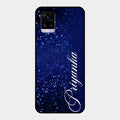 Glitter Customize Glass Case Cover Blue For Vivo V20