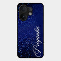 Glitter Customize Glass Case Cover Blue For Vivo V60 5G