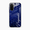 Glitter Customize Glass Case Cover Blue For Vivo V60e 5G