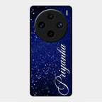 Glitter Customize Glass Case Cover Blue For Vivo X100 Pro 5G