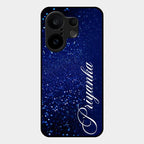 Glitter Customize Glass Case Cover Blue For Vivo X200 Fe 5G