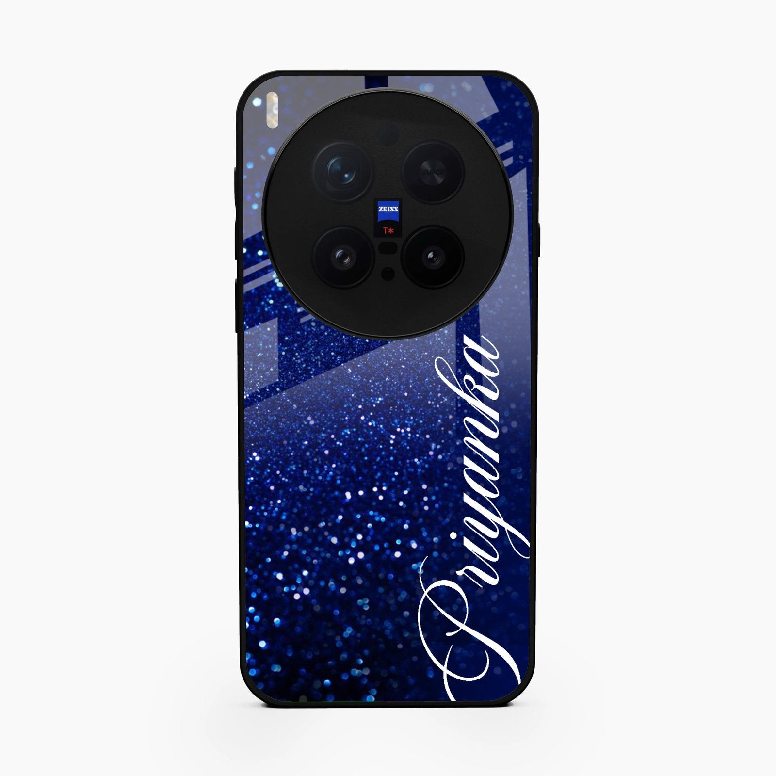 Glitter Customize Glass Case Cover Blue For Vivo X300 Pro 5G