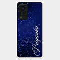 Glitter Customize Glass Case Cover Blue For Vivo X60 Pro 5G