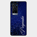 Glitter Customize Glass Case Cover Blue For Vivo X60 Pro Plus 5G