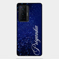 Glitter Customize Glass Case Cover Blue For Vivo X70 Pro 5G