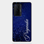 Glitter Customize Glass Case Cover Blue For Vivo X70 Pro 5G