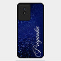 Glitter Customize Glass Case Cover Blue For Vivo Y02T