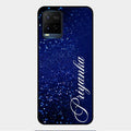 Glitter Customize Glass Case Cover Blue For Vivo Y21E
