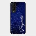 Glitter Customize Glass Case Cover Blue For Vivo Y28 5G