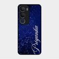 Glitter Customize Glass Case Cover Blue For Vivo Y29 5G