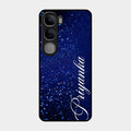 Glitter Customize Glass Case Cover Blue For Vivo Y300 5G